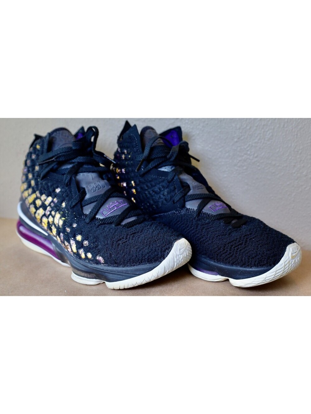Size 10.5 - Nike LeBron 17 Lakers Black Purple Mens